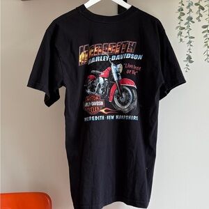 Vintage Harley Davidson Laconia t-shirt Large flames new hampshire